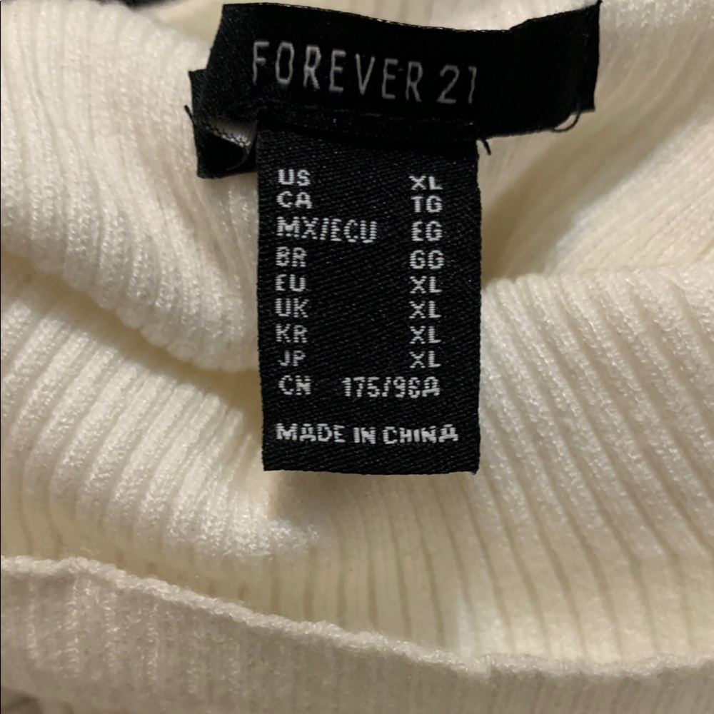 Forever 21 White and Black Mock Neck Long Sleeve Dress - Picture 8 of 9